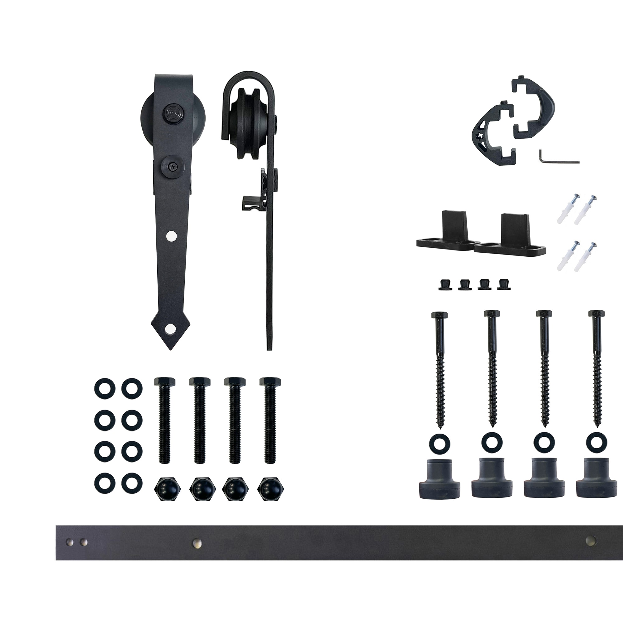 66-in Rustic black Black Indoor Arrow Single Barn door hardware kit