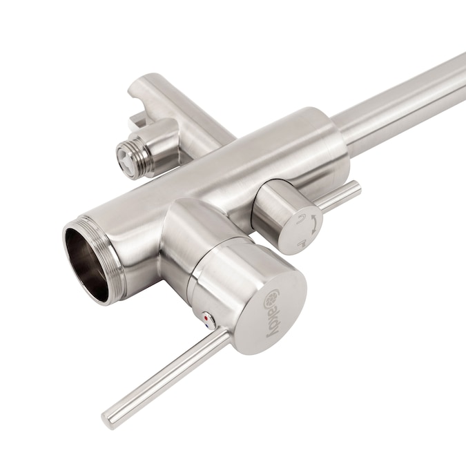 AKDY Brush Nickel 1-handle Freestanding High-arc Bathtub Faucet with Hand Shower (Valve Included) - Image 6