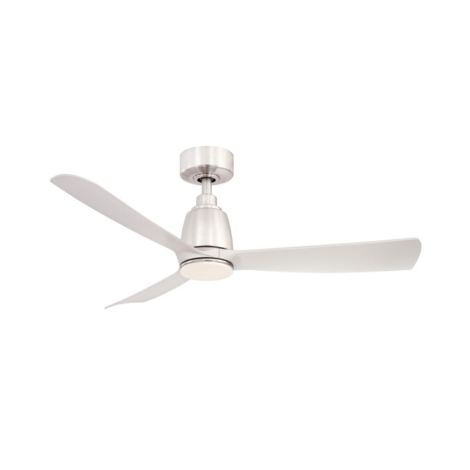 Fanimation Kute 44-in Brushed Nickel Color-changing Integrated LED Indoor/Outdoor Smart Propeller Ceiling Fan with Light and Remote (3-Blade)