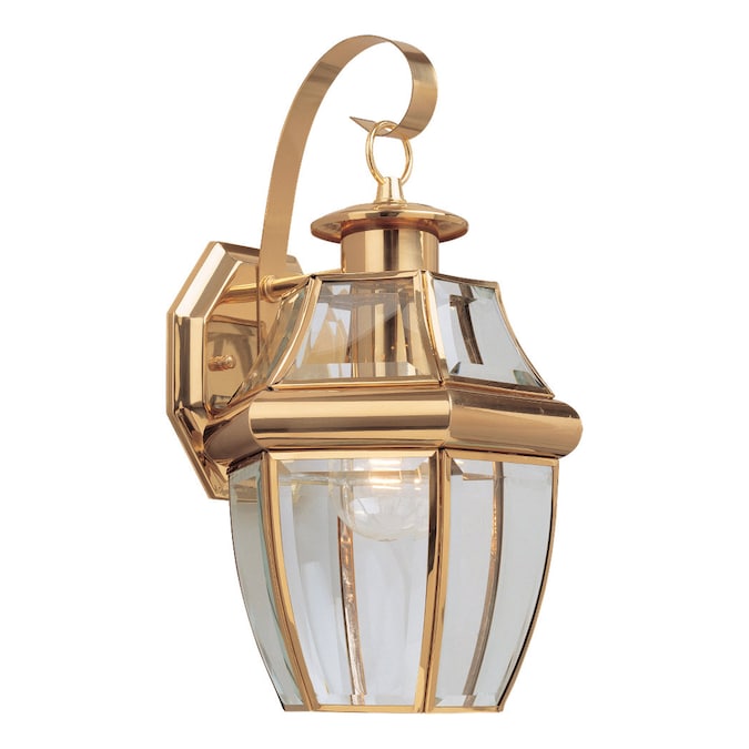Generation Lighting Lancaster 1-Light 14-in H Polished Brass Outdoor Wall Light