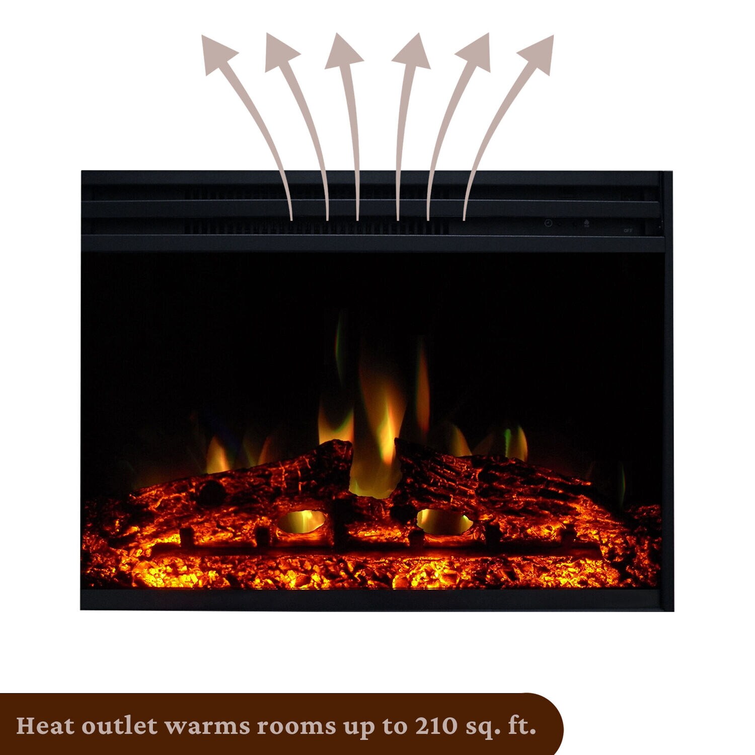 33.9-Inches W Cherry Free standing Fan-forced Flat wall Electric Fireplace with Remote Control Included - Image 4