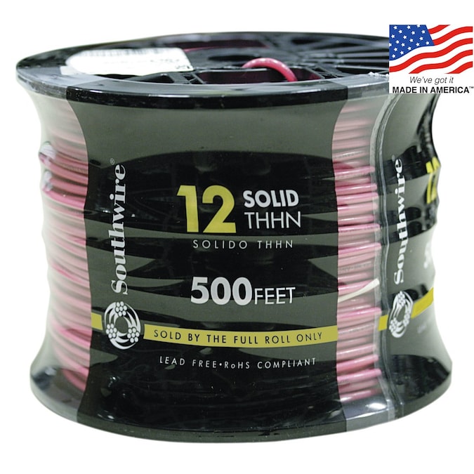 Southwire 500-ft 12-AWG Red Solid Copper Thhn Wire (By-the-roll)