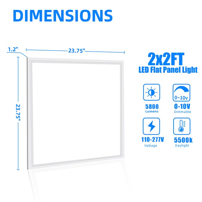 WYZM 6-Pack 2-ft x 2-ft Adjustable Daylight LED Panel Light - Image 3