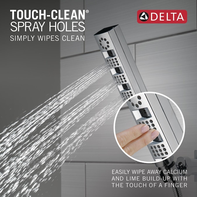 Delta Tetra Lumicoat Chrome 11.31-in Rectangle Handheld Shower Head 1.75-GPM (6.6-LPM) - Image 6