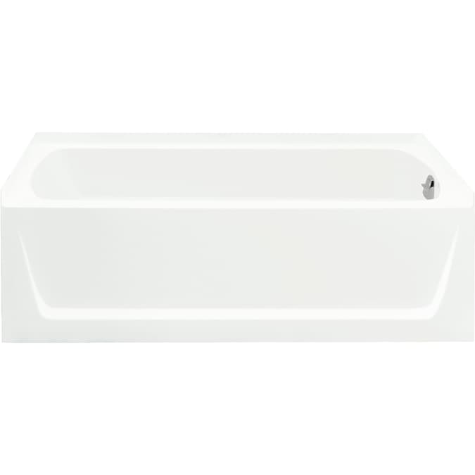 Sterling 32-in x 60-in White Fiberglass/Plastic Composite Alcove Soaking Bathtub (Right Drain)