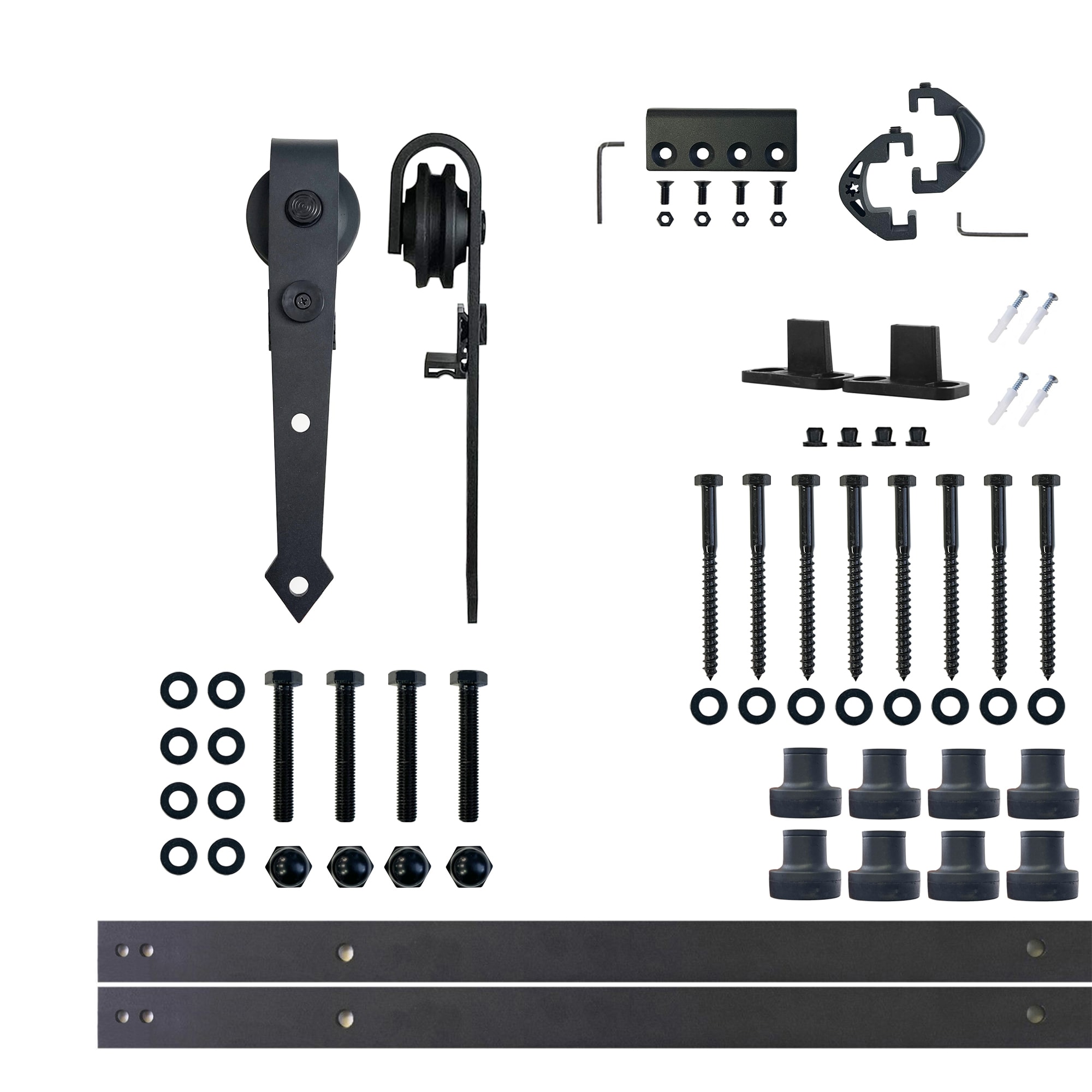 120-in Rustic black Black Indoor Arrow Single Barn door hardware kit