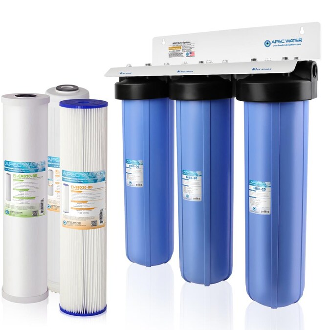 APEC Water Water Filtration System 2 Triple-stage 15-GPM Kdf Hard Water Whole House Water Filtration System