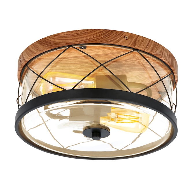 GE Glenwillow 2-Light 14.3-in Multiple Finishes Multiple Colors/Finishes LED Flush Mount Light