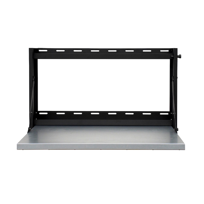 Montezuma Fold Down Workstation: All Steel Construction, Made in USA, Black Finish, Weather Resistant Seal, Cylinder Lock