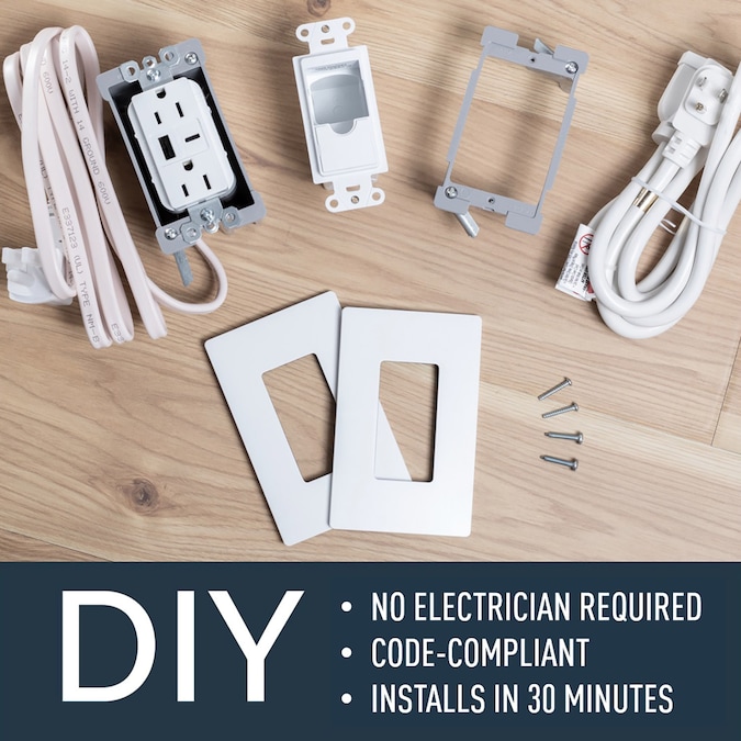 Legrand radiant Outlet Relocation Kit with 15-Amp 125-volt Tamper Resistant Residential Decorator USB Outlet Dual Type A with Wall Plate, White - Image 5