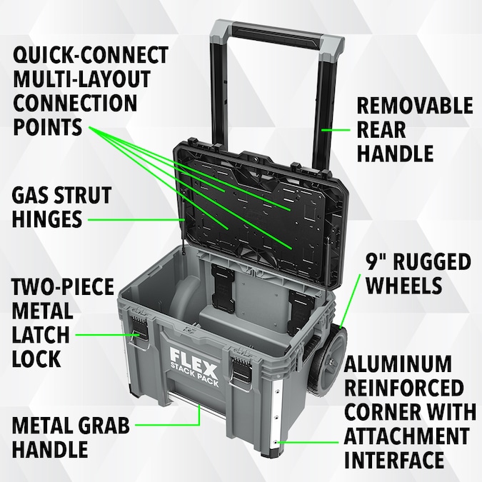 FLEX STACK PACK Rolling Tool Box 22-in W x 26.3-in H x 19.2-in D Gray Metal Rolling Tool Box - Image 8