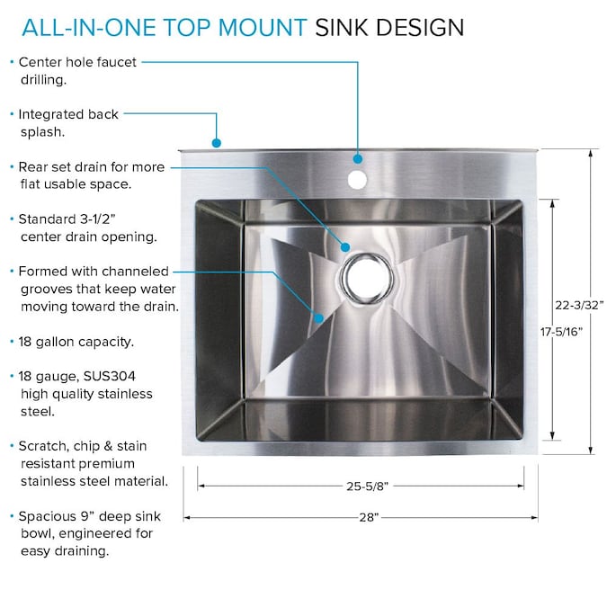 Transolid 22.1-in x 28-in 1-Basin Matte Black Freestanding Laundry Sink with Faucet - Image 7