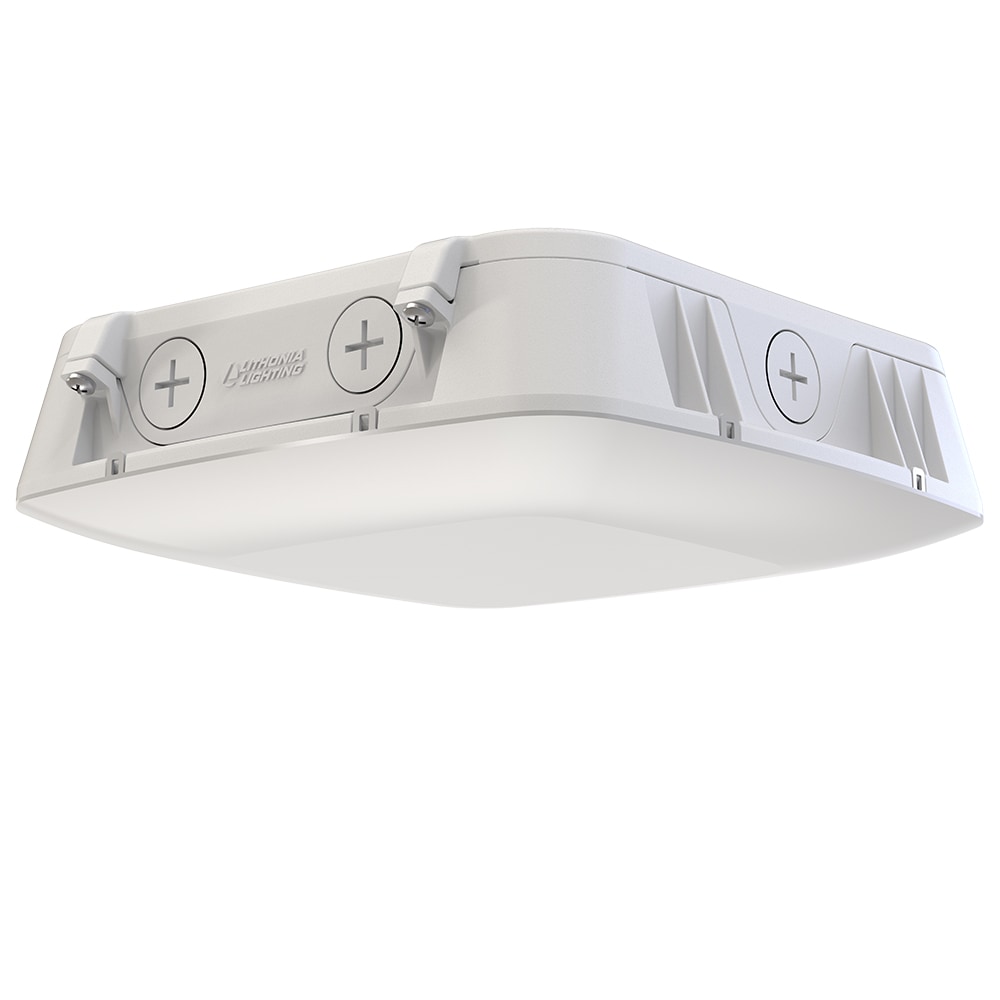 Contractor Select CNY 1 -Light 10-in Gloss White Outdoor Integrated LED Flush Mount Light with Motion Sensor