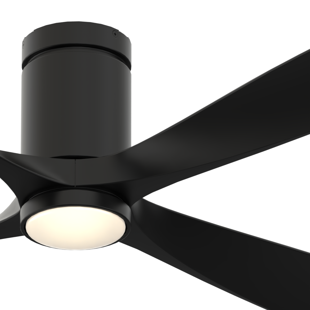 AireFlush 52-in Color-Changing Integrated LED Outdoor Flush Mount Black with Black Blades Ceiling Fan With Light - Remote Included ( 4 -Blade ) - Image 5