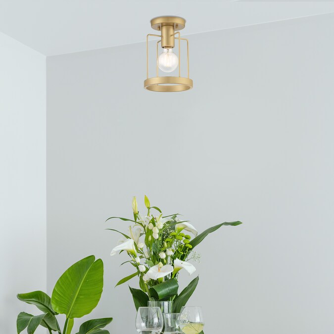 Designers Fountain Tafo 1-Light 7-in Brushed Gold Semi mount light