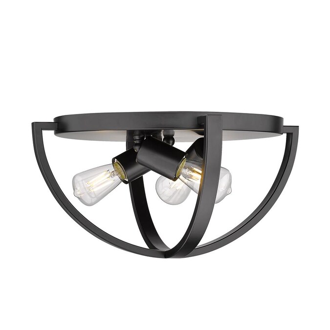 Golden Lighting Colson 3-Light Matte Black Flush Mount Light - Image 2