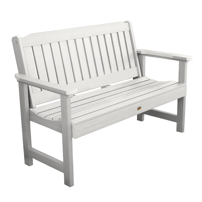 highwood Lehigh 60.6-in W x 34.7-in H White Plastic Garden Bench