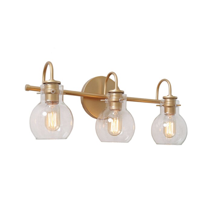 LNC Pursuit 22-in 3-Light Matte Gold LED Modern/Contemporary Vanity Light Bar - Image 7