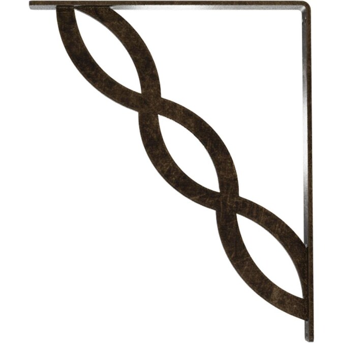 Ekena Millwork Loera 12-in x 1.5-in x 15-in Antique Gold Wrought Iron Countertop Support Bracket - Image 4