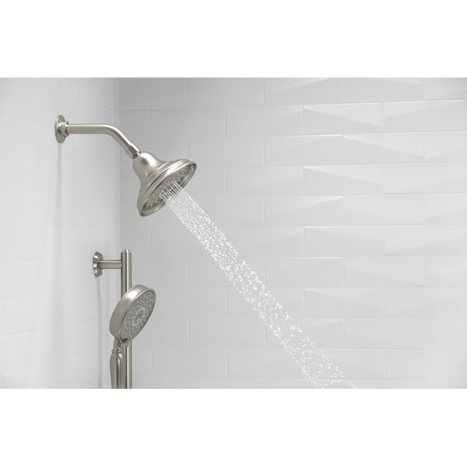 ER Bancroft Vibrant Brushed Nickel 6-in Round Fixed Shower Head 1.75-GPM (6.6-LPM) - Image 2