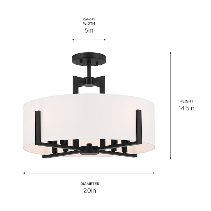 Kichler Malen 8-Light Black Semi mount light - Image 9