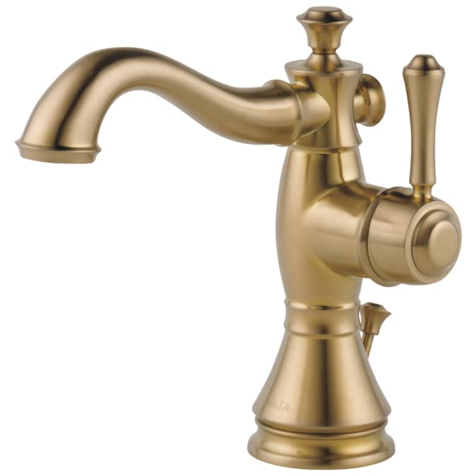 Delta Cassidy Champagne Bronze 4-in centerset 1-Handle WaterSense Bathroom Sink Faucet with Drain