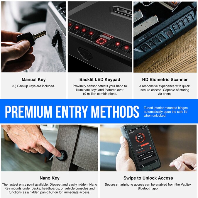 Vaultek VTi Full-Size Bluetooth Enabled 2-Gun Biometric Gun Safe with Interior Lighting - Image 3