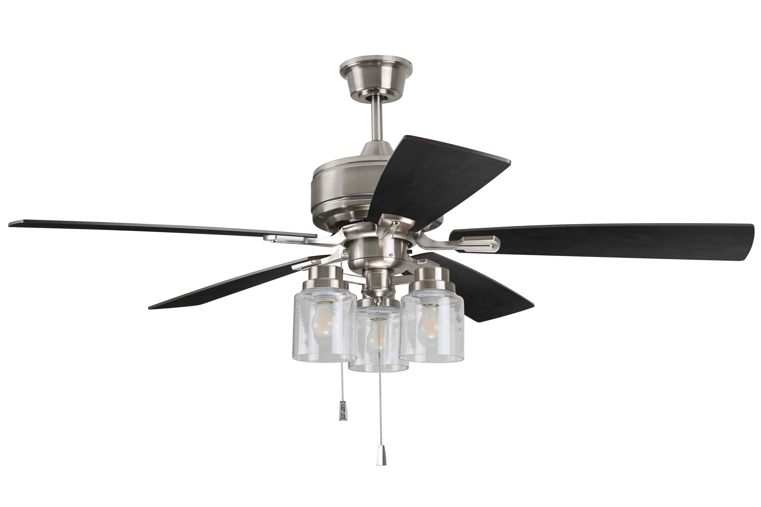 Kate 52-in Integrated LED Brushed nickel with Driftwood Blades Ceiling Fan With Light ( 5 -Blade )