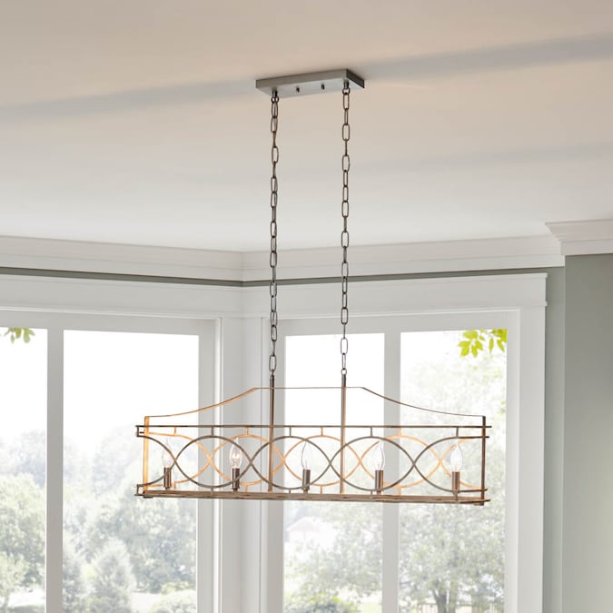 Kichler Adelgade 5-Light Distressed White Coastal Dry rated Chandelier
