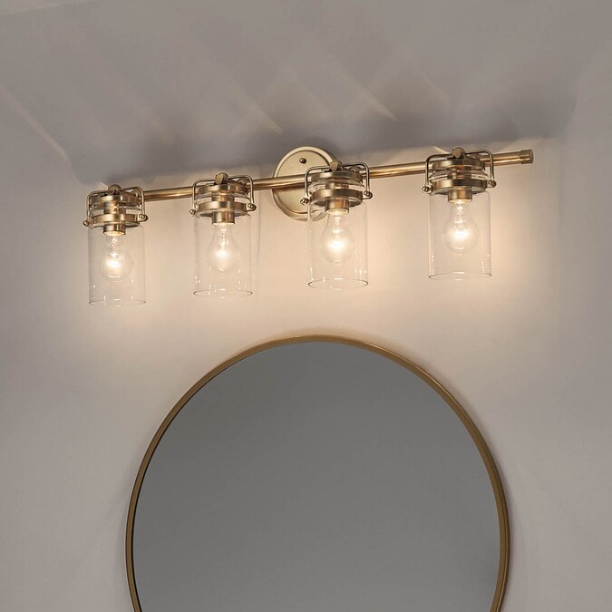 Kichler Brinley 32.5-in 4-Light Gold Vintage Vanity Light - Image 9