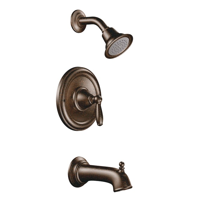 Moen Brantford Oil Rubbed Bronze 1-handle Single Function Round Bathtub and Shower Faucet (Valve Not Included)
