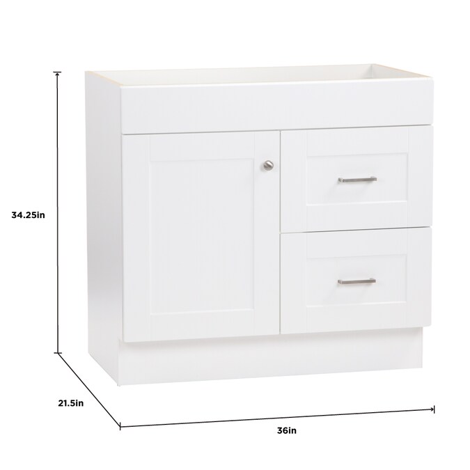 Project Source 36-in White Bathroom Vanity Base Cabinet without Top - Image 17