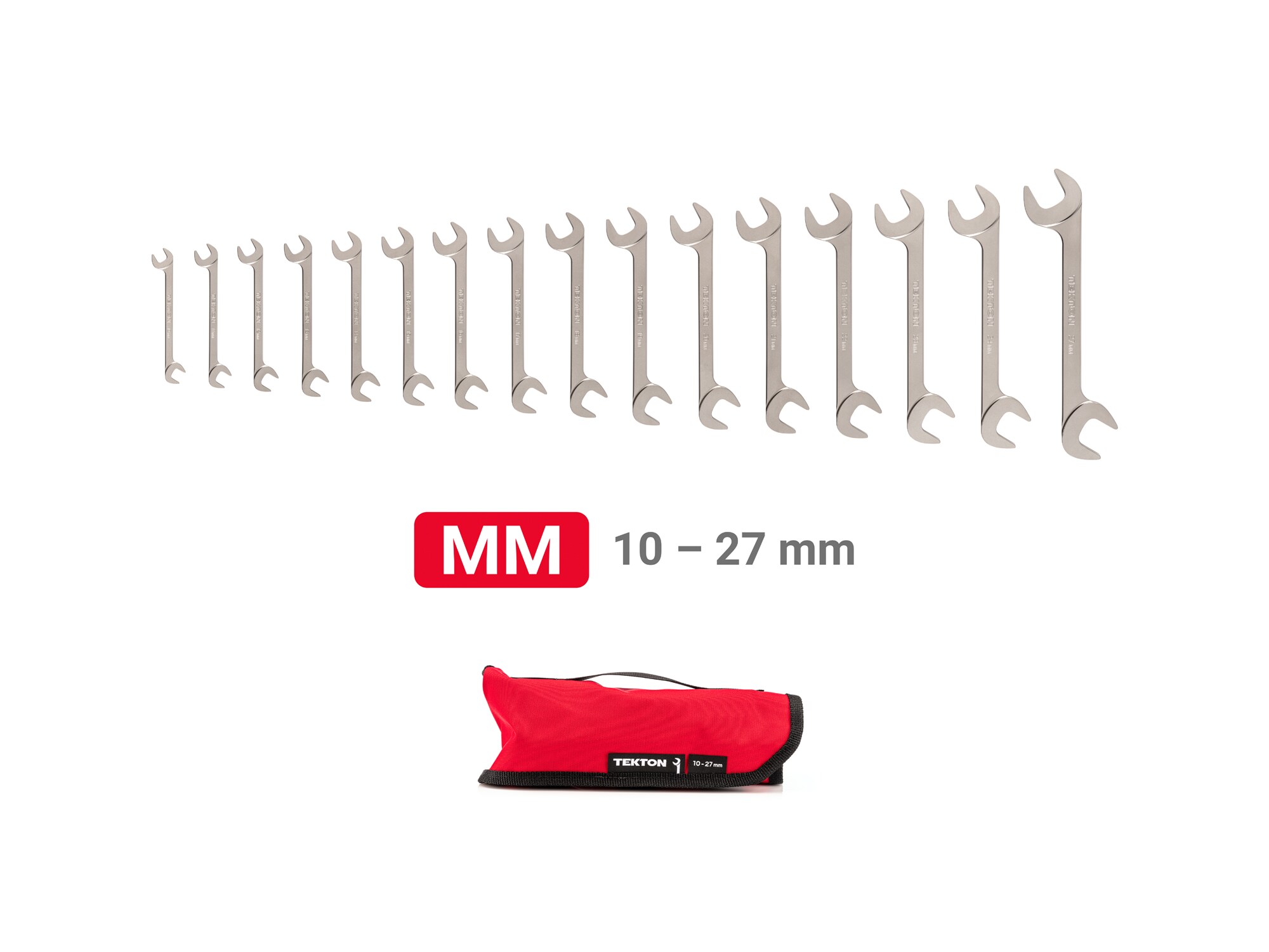 16 -Piece Set Metric Angle Open end Wrench Includes Soft Case - Image 2