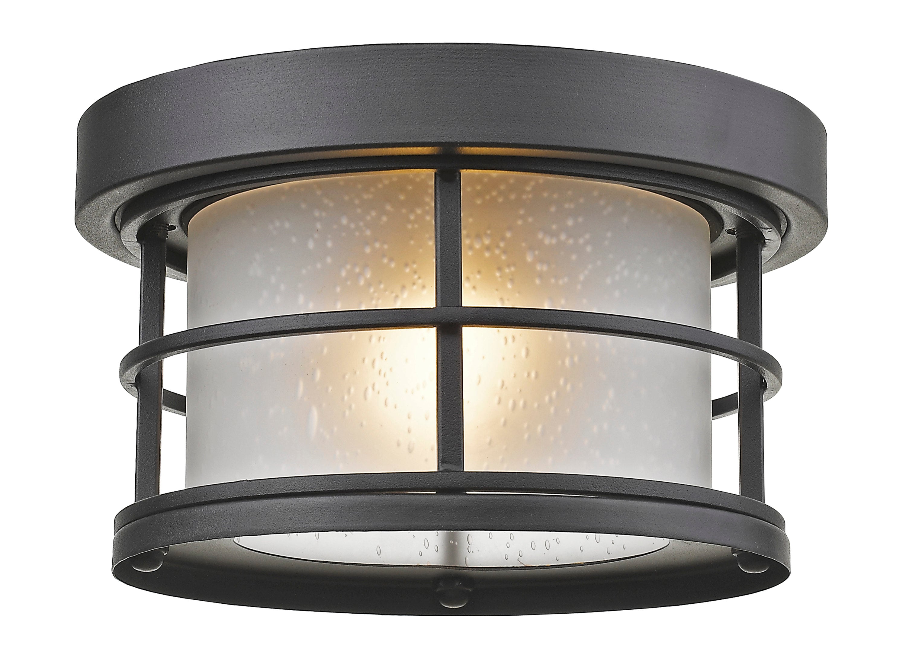 Exterior Additions 1 -Light 10-in Matte Black Indoor/Outdoor Flush Mount Light