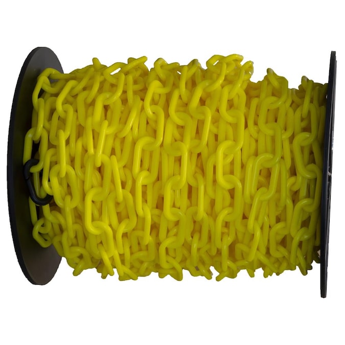 Mr. Chain 1-in (#4, 25-mm) x 250-ft Yellow Plastic Barrier Chain On a Reel