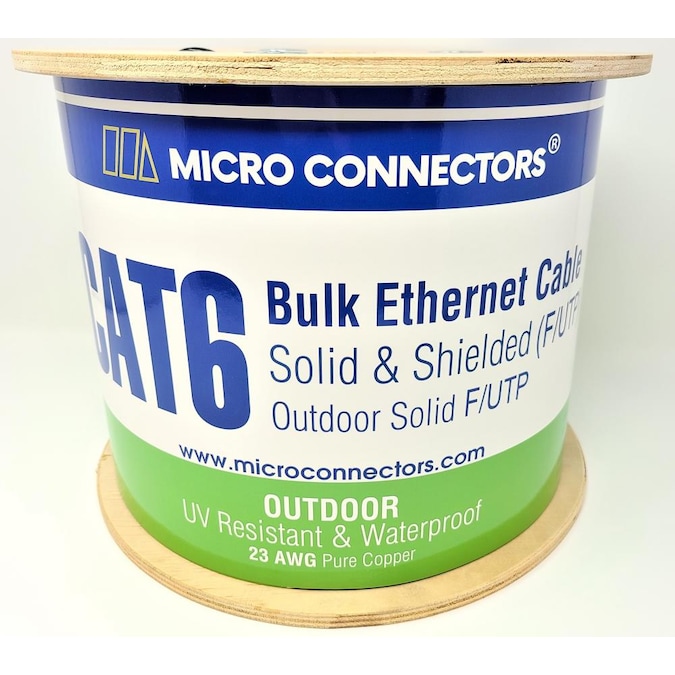 Micro Connectors Bulk 500-ft 23 Cat 6 4 Communications Multipurpose Blue Data Cable Spool - Image 3
