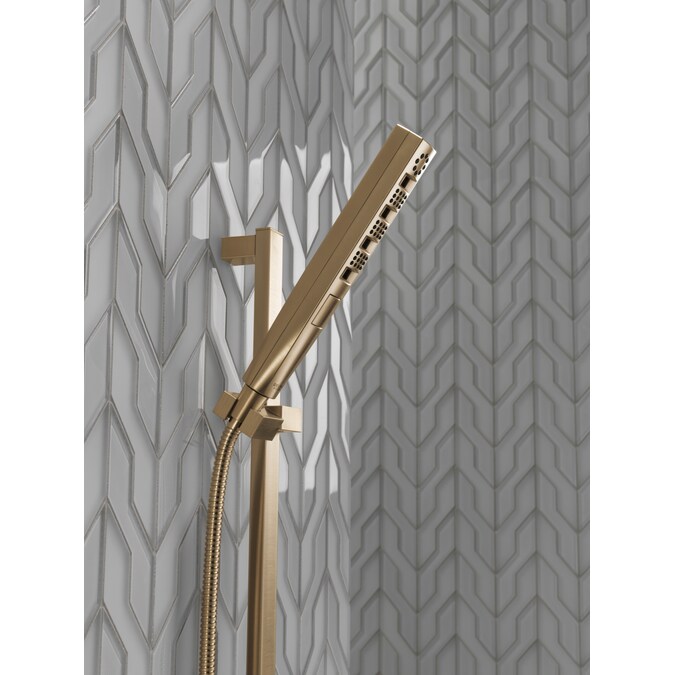 Delta Tetra Lumicoat Champagne Bronze 10.16-in Rectangle Handheld Shower Head 1.75-GPM (6.6-LPM) - Image 7