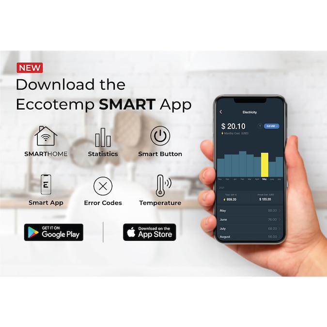 Eccotemp SmartHome Mini Tank 2.5-Gallons Wall-mounted Compact 5-year Limited Warranty 1440-Watt 1 Element Point Of Use Smart Electric Water Heater - Image 10