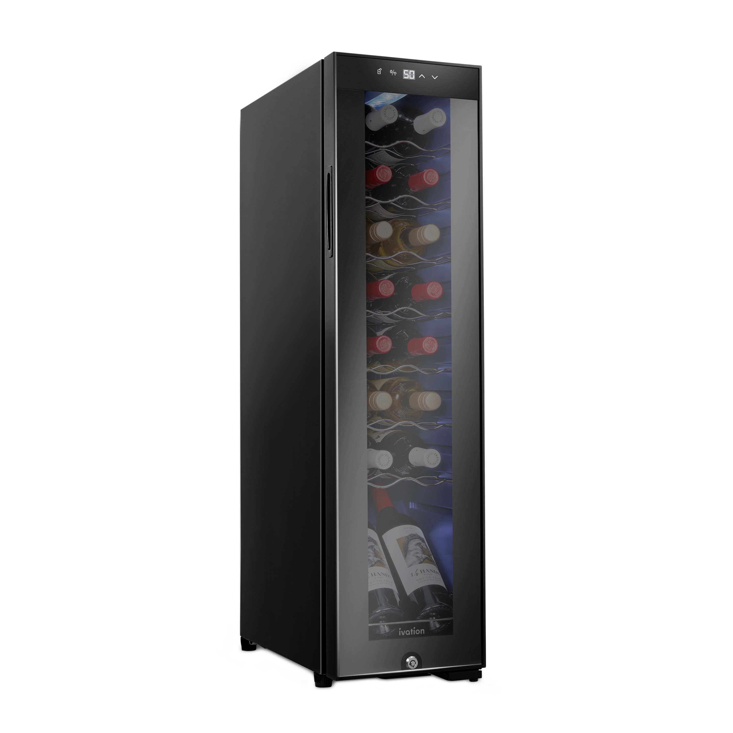 9.9-Inches W 16 -Bottles Black Freestanding Indoor Wine Cooler