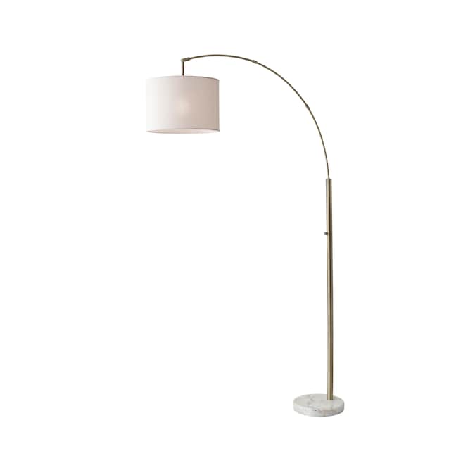 Adesso Bowery Arc Lamp 73.5-in Antique Brass Arc Floor Lamp