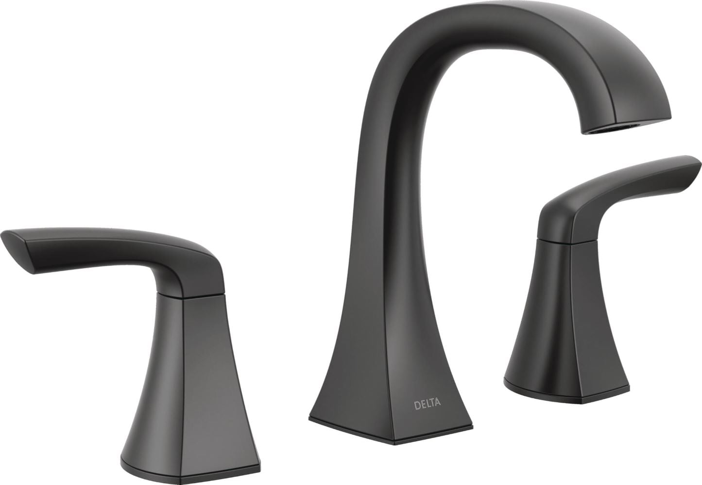 Lacey Matte Black Widespread 2-handle WaterSense Mid-arc Residential Handle Bathroom Sink Faucet with Drain