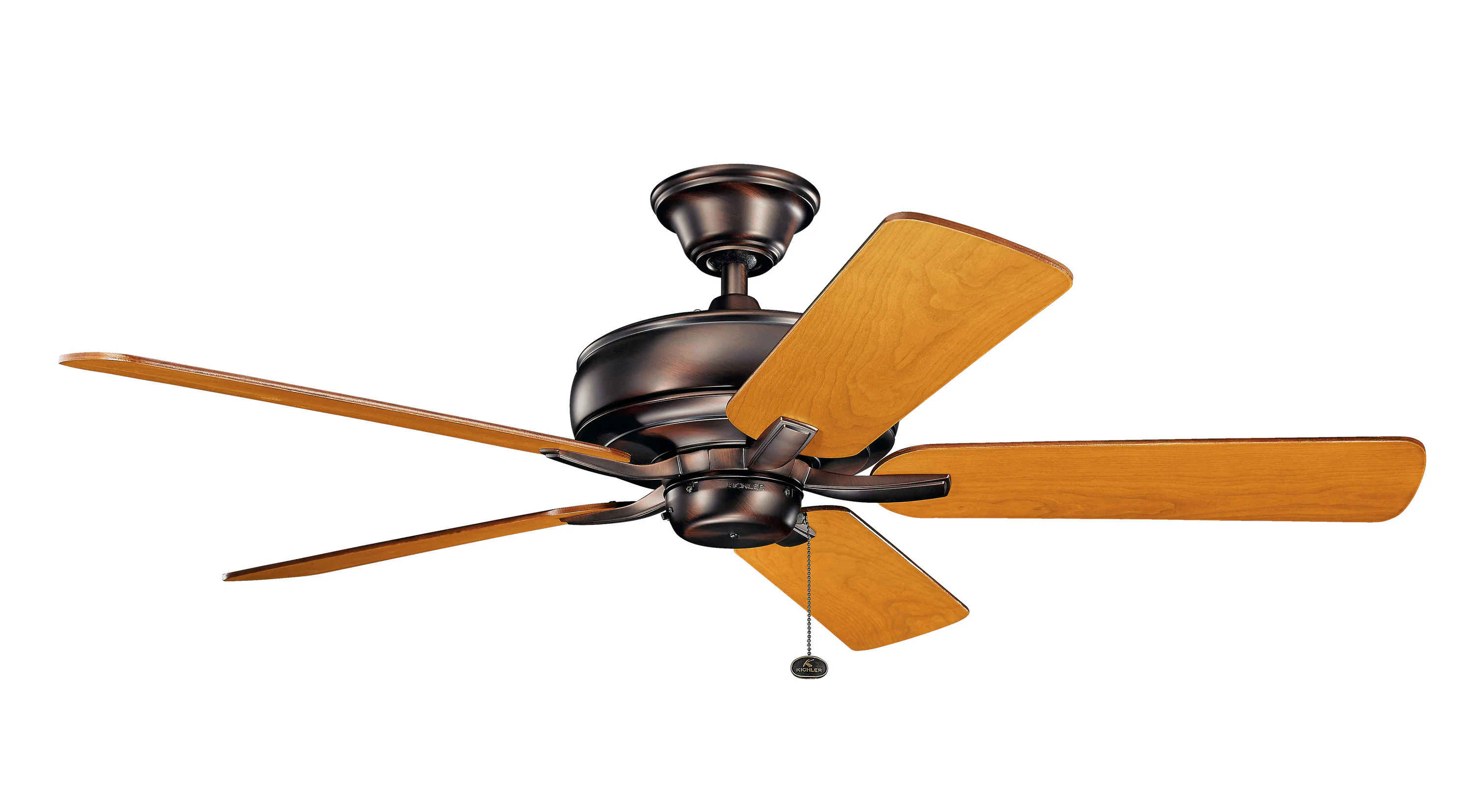 Terra 52-in Oil Brushed Bronze with Walnut/Cherry Blades Ceiling Fan Light Kit Compatible ( 5 -Blade )