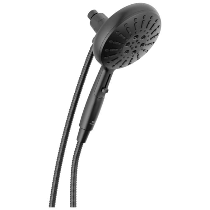 Delta SureDock Magnetic Matte Black 6.19-in Round Handheld Shower Head 1.75-GPM (6.6-LPM)