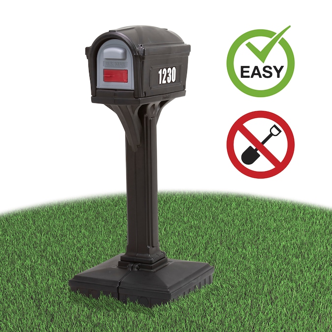 Simplay3 Ground Mount Black Plastic Large Mailbox