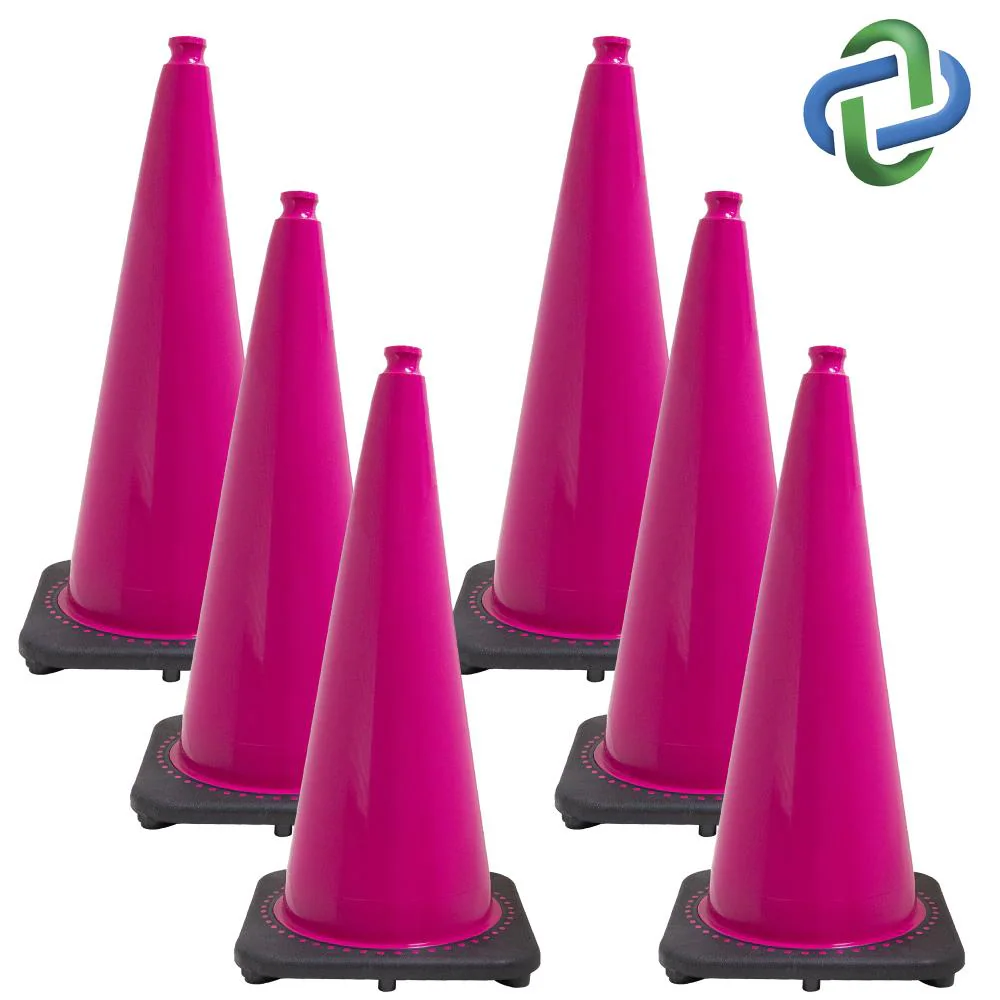 6 -Pack 28-Inches Pink Traffic safety cone