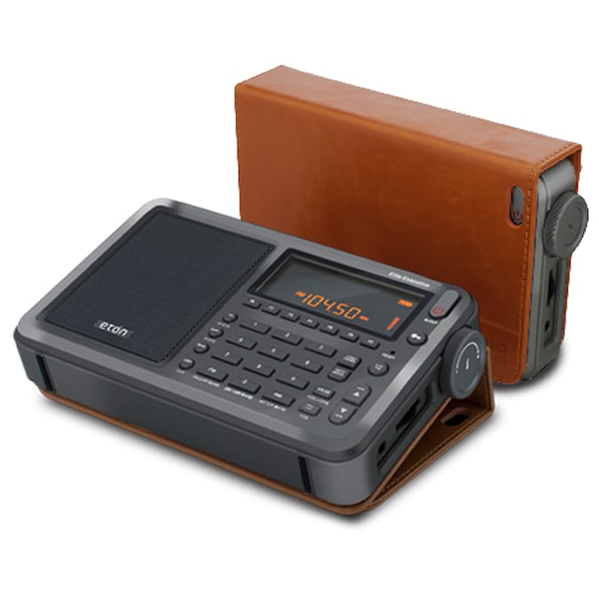 Eton Elite Executive AM/FM/Aircraft Band/SSB/Shortwave Radio with RDS and Custom Leather Carry Cover