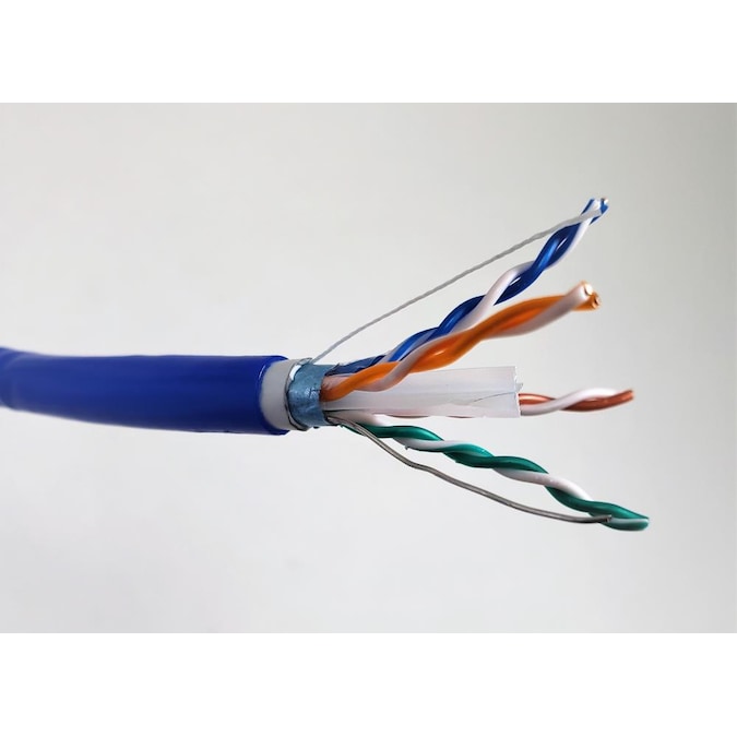 Micro Connectors Bulk 1000-ft 23 Cat 6 4 Communications Multipurpose Blue Data Cable Spool