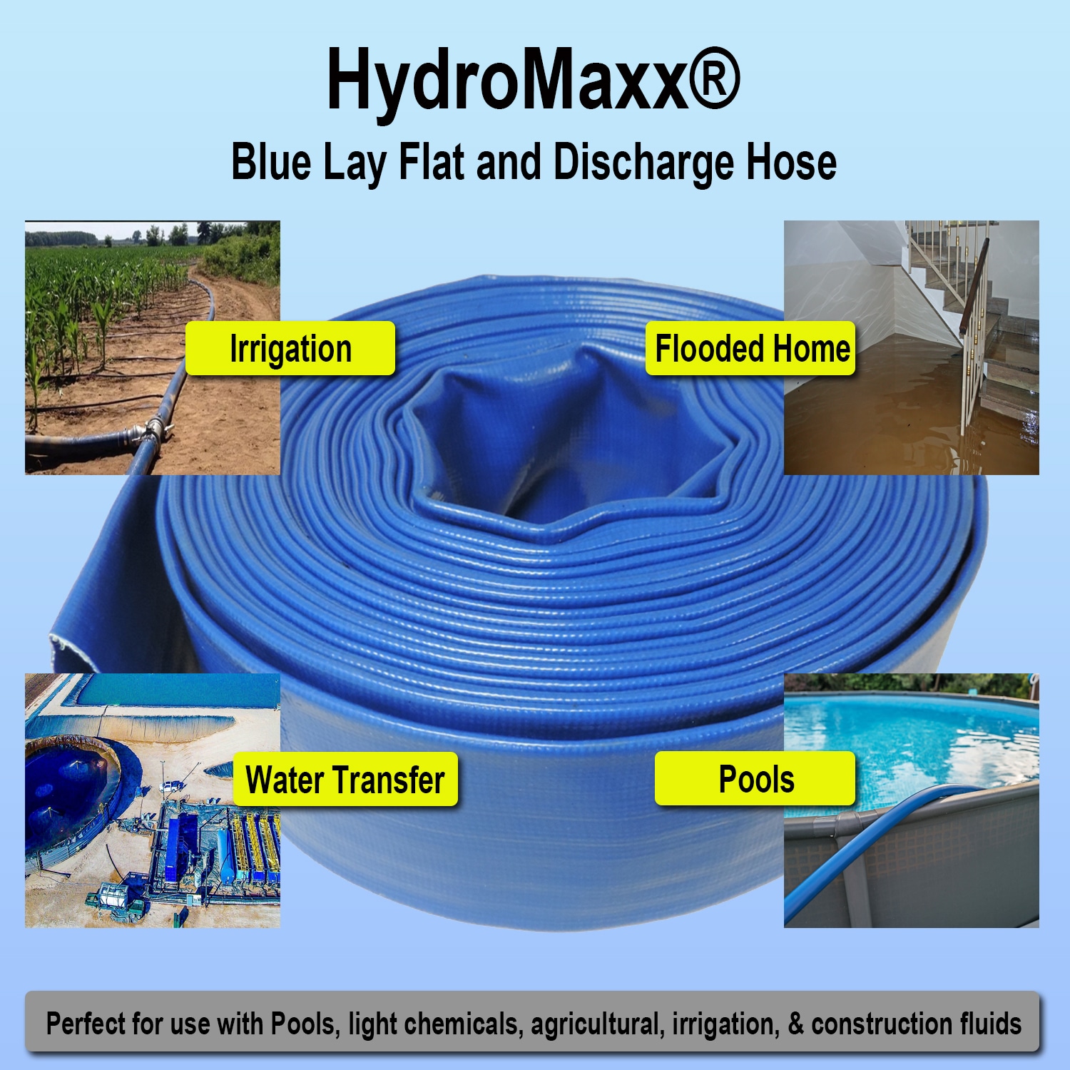2-in ID x 100-ft PVC Blue Flat discharge hose - Image 5