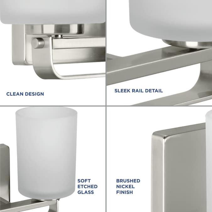 Progress Lighting League 5.5-in 3-Light Brushed Nickel Farmhouse Vanity Light - Image 4