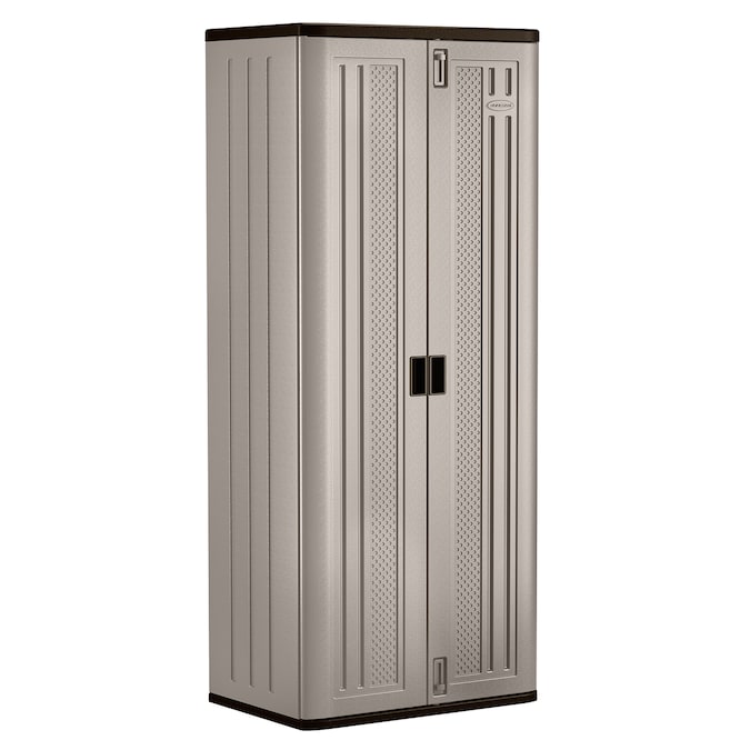 Suncast 30-in W x 72-in H x 20.25-in D Freestanding Plastic Garage Cabinet in Gray